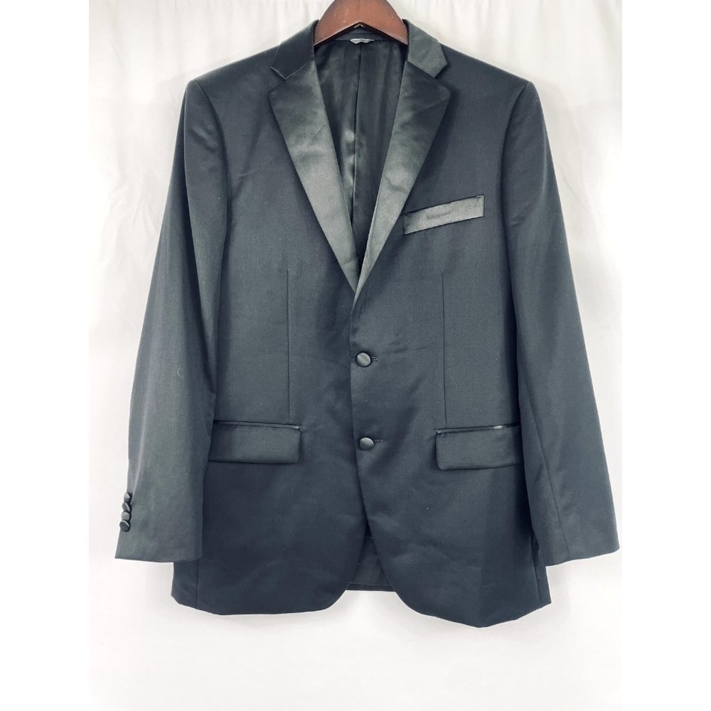 INDOCHINO Men's Black Tuxedo Wool Blazer 50